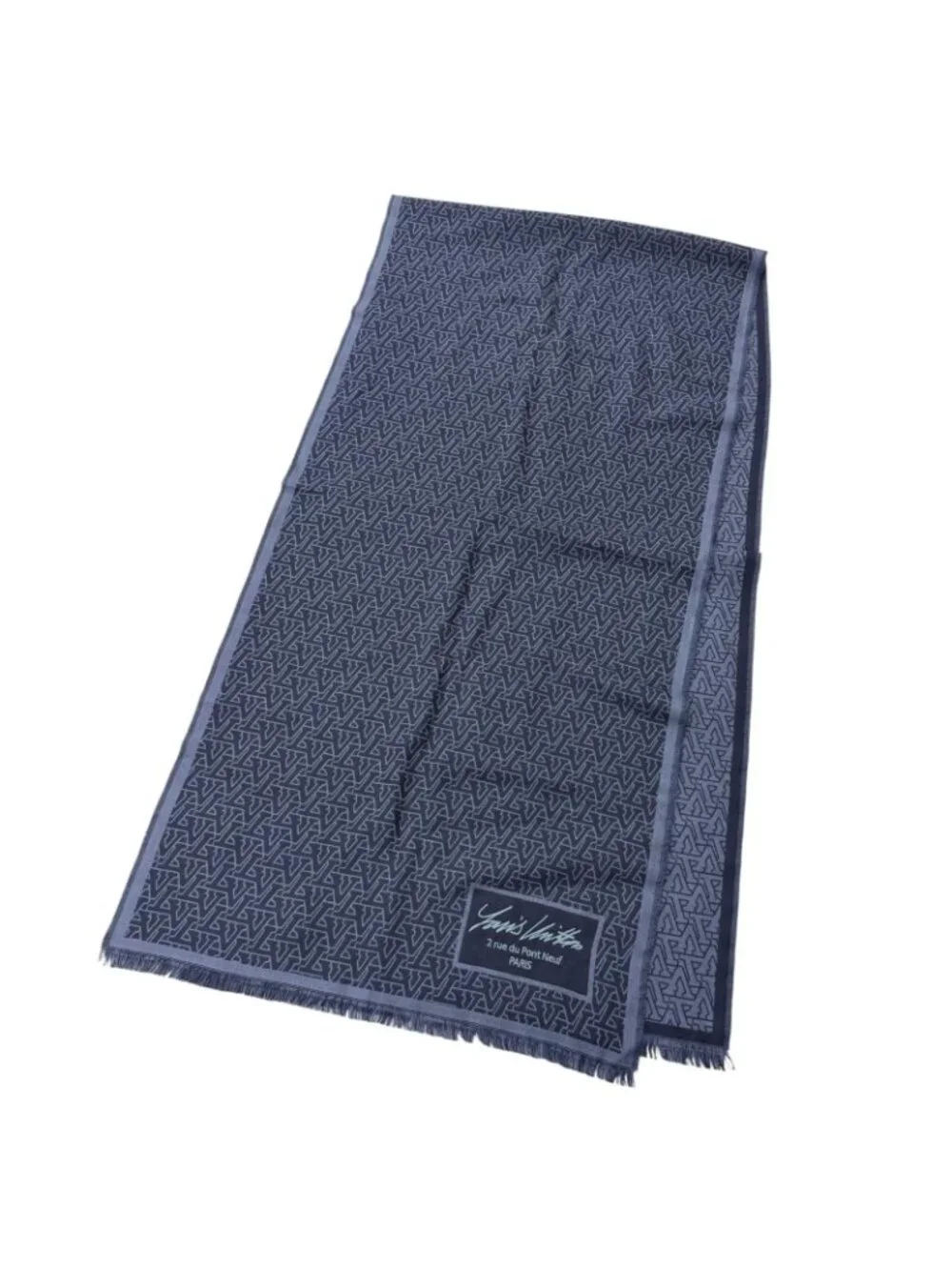 Louis Vuitton Wool Silk LV Stand Out Logo All Over Pattern Shawl Scarf